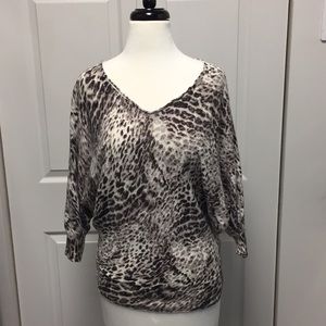 Calvin Klein animal print dolman sleeve top XS